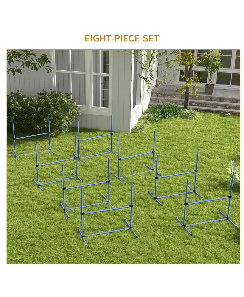 Streamdale Furniture 8 Piece Dog Agility Training Equipment for Dog Agility Course with Adjustable Height Jump Bars, Included Carry Bag, & Displacing