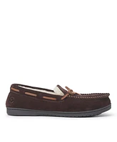 Dearfoams Men's Hudson Genuine Suede Moccasin Slipper