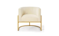 Slickblue Upholstered Velvet Chair with Gold Metal Base for Stylish and Elegant Home Decor