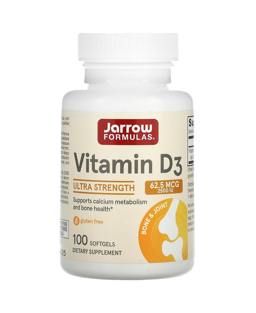 Jarrow Formulas Vitamin D3 Ultra Strength 62.5 mcg (2 500 Iu)