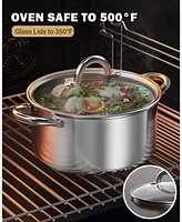 Cook N Home 5.5-Quart Stainless Steel Stockpot with Glass Lid