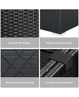 Costway 7PCS Patio Rattan Sofa Set Sectional Conversation Furniture Set Garden Outdoor Peacock