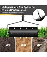 Costway 18" Manual Lawn Aerator Grass Aeration Tool Filled with Sand or Stone with Handle