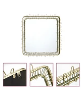 LuxenHome Gold Metal Frame 30.2-In Square Accent Wall Mirror