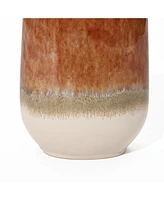 LuxenHome Earth Tones -Inch Tall Round Stoneware Vase