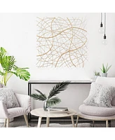 LuxenHome Handmade 26.4" Square Gold Modern Abstract Metal Wall Decor