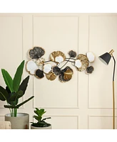 LuxenHome Metal Ginkgo Leaves Modern Wall Decor