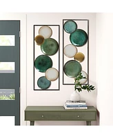 LuxenHome Set of 2 Coastal Abstract Geometrical Wall Decor Panels