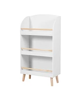 LuxenHome Children's Multi-Functional 3-Shelf Bookcase Toy Storage Bin, White