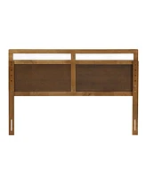 LuxenHome Farmhouse Double Panel Wood Headboard, Queen