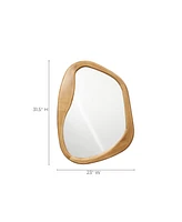LuxenHome Freeform Pine Wood Frame Oblong Wall Mirror