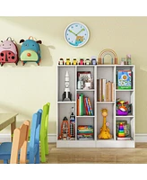 Costway 5-Cube Bookcase for Kids 41" Wooden Toy Storage Organizer for Kid's Room