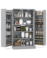 Costway 41" Farmhouse Kitchen Pantry Storage Cabinet withDoors Adjustable Shelves