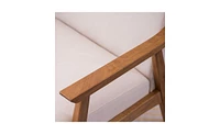Slickblue Retro Simple Single Sofa Chair with Backrest No Buckle Design for Comfortable Seating