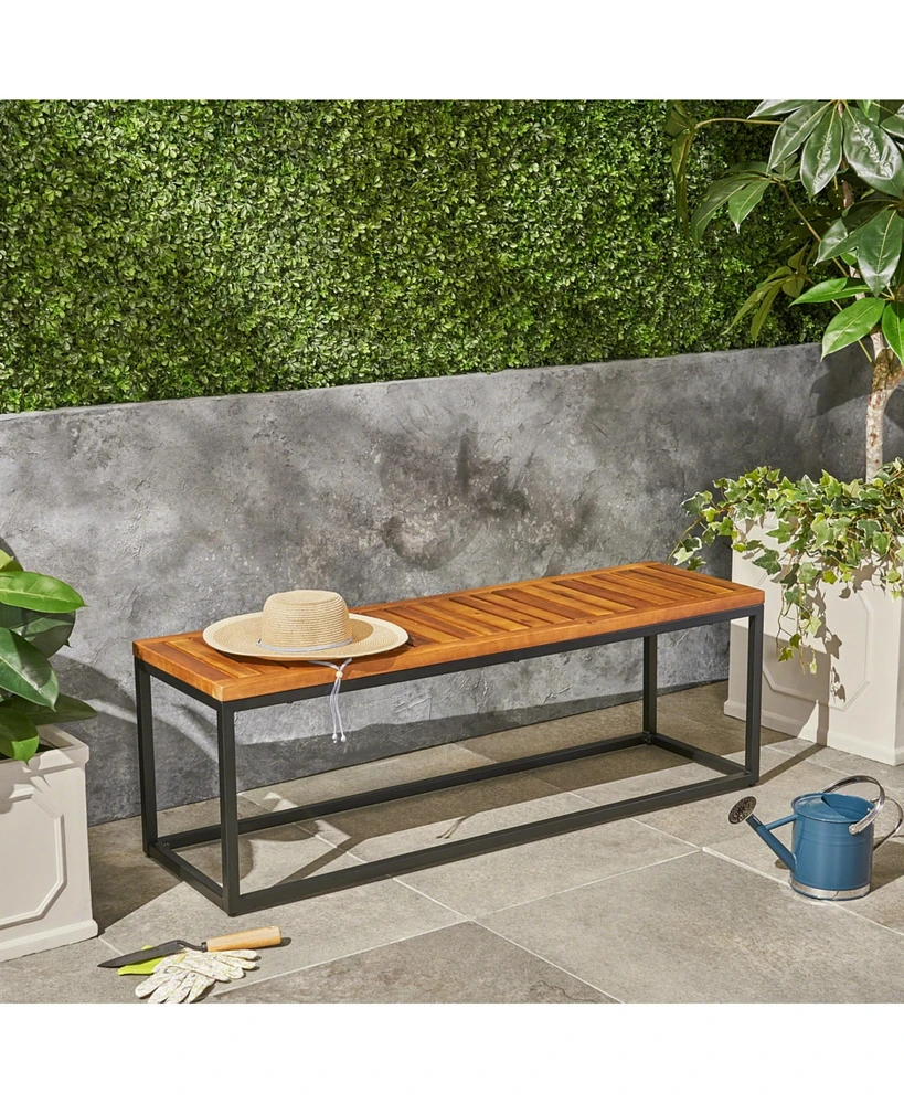 Streamdale Furniture Modern Acacia Wood Bench: Chic And Elegant Outdoor Retreat