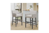 Streamdale Furniture Set Of 2 Upholstered 30.5 Inch Counter Stools - Light Gray/Gray