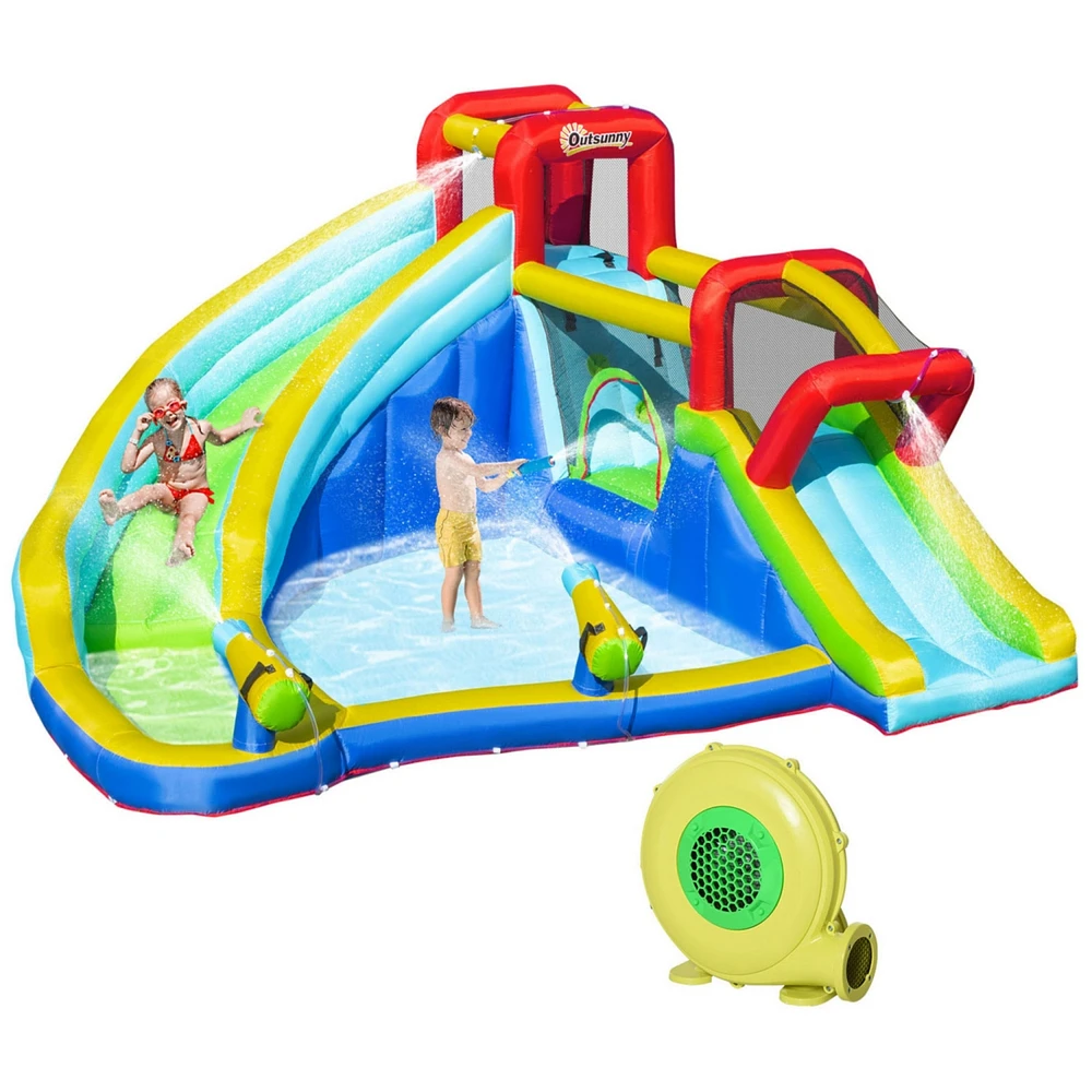Streamdale Furniture 5-in-1 Inflatable Water Slide Kids Bounce House Water Park Jumping Castle Includes Trampoline Slide Water Pool Cannon Climbing Wa