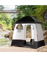 Streamdale Furniture Shower Tent, Pop Up Privacy Shelter for Camping, Dressing Changing Room, Portable Instant Outdoor Shower Tent Enclosure w/ 2 Room