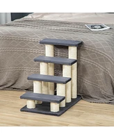 Streamdale Furniture Cat Tree with 4 Steps for High Beds Couch, Cute Stair Shaped Cat Tree for Indoor Cats or Dogs w/ Sisal Scratching Post, Climbing,