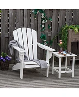 Adirondack Chair with Cup Holder, All Weather Patio Chair Hdpe Lounger, Fire Pit Seating High Back and Wide Seat for Outdoor, Backyard, Garden, Deck,