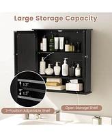 Costway Wall Mount Mirror Cabinet Bathroom Medicine Cabinet Organizer