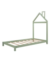 Slickblue Twin Wood Platform Bed with House