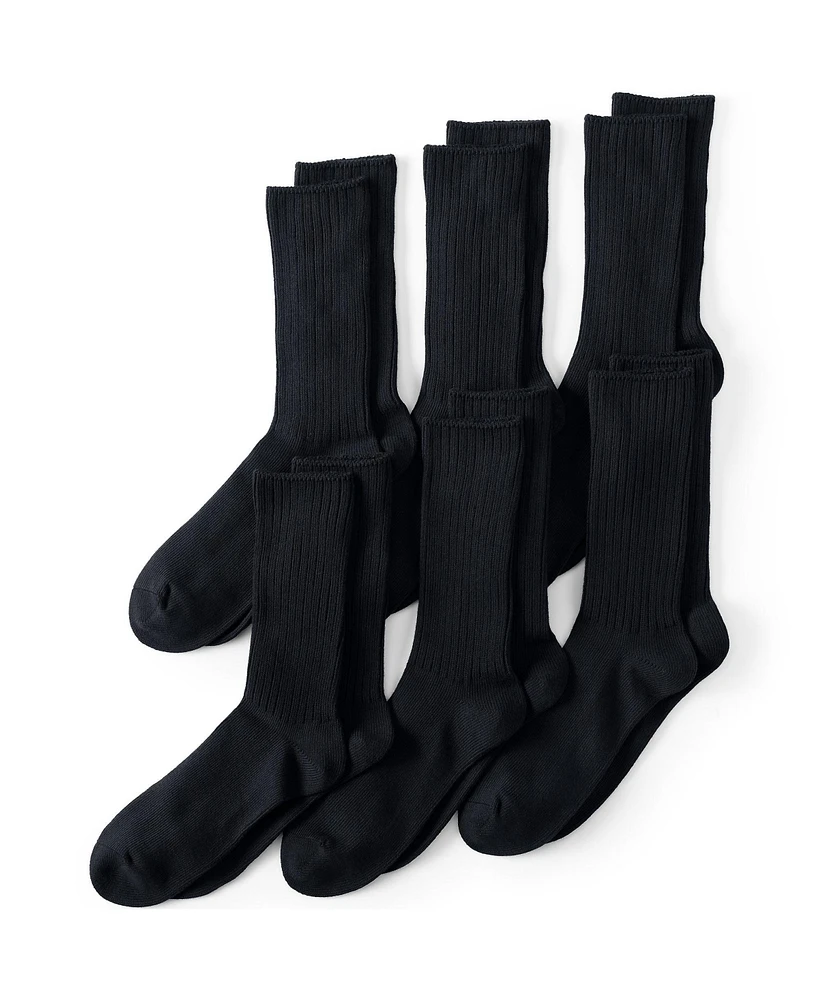 Lands' End Men's Cotton Crew Sock 6-Pack