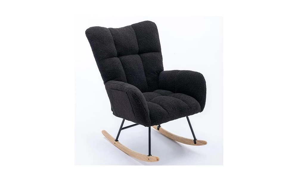 Slickblue Rocking Chair with Pocket Stylish and Convenient Seating Solution