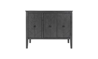 Slickblue U-Style Accent Storage Cabinet, Wooden Cabinet with Adjustable Shelf in Antique Gray for Entryway, Living Room, and Study Room