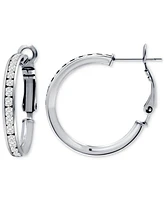 Giani Bernini Cubic Zirconia (6-1/3 ct. t.w.) Small Hoop Earrings in Sterling Silver, 0.98", Exclusively at Macy's