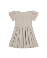 Hope & Henry Baby Girls Short Sleeve Pleated Sweater Dress