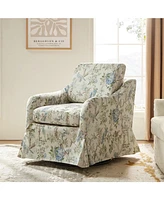 Hulala Home Kai Traditional Swivel Chair-Removable and Reversible Cushions