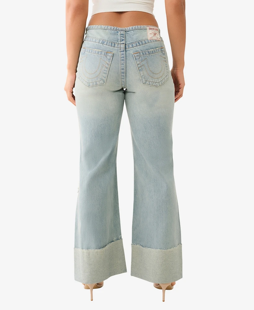 True Religion Women's Cuffed Low Slung Baggy Jean