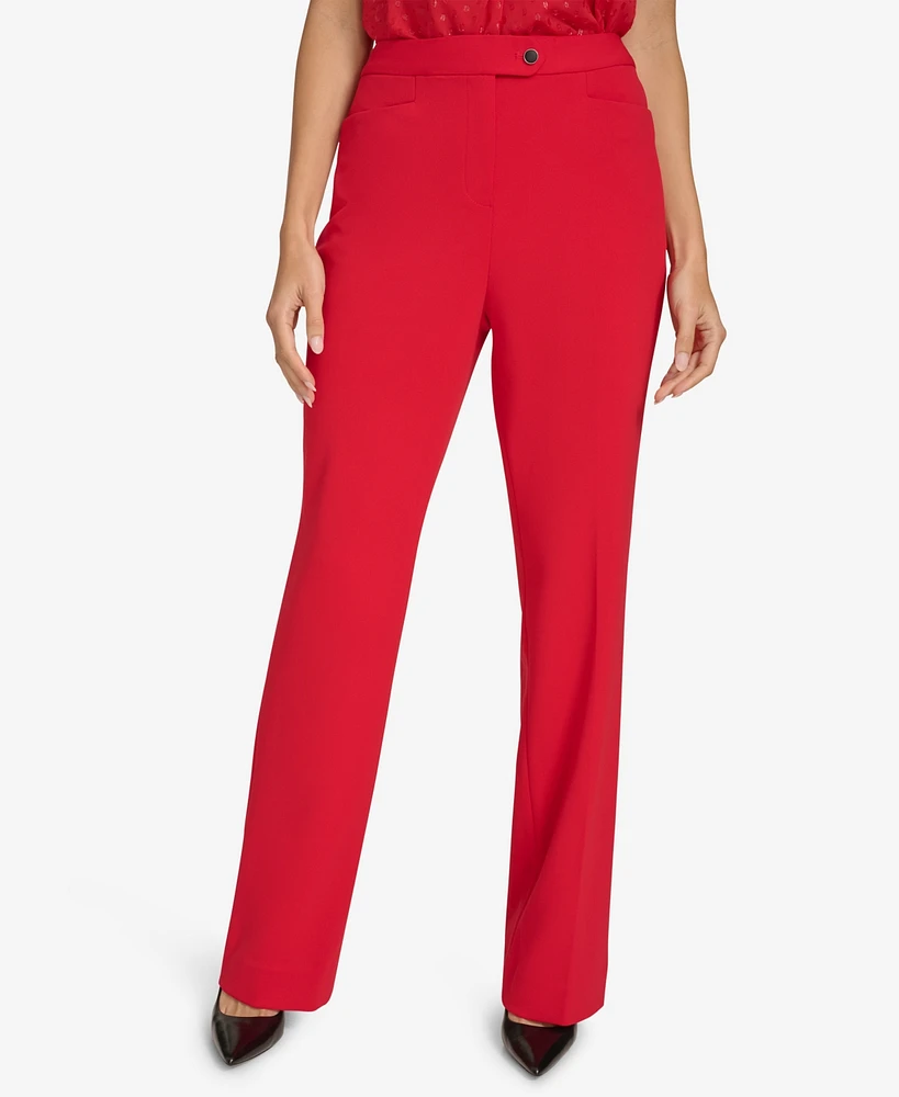 Calvin Klein Women's Scuba-Crepe High-Rise Straight Pants