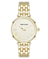 Anne Klein Women's Quartz Everyday Roman Numeral Champagne and Gold-Tone Alloy Metal Watch, 32mm - Gold