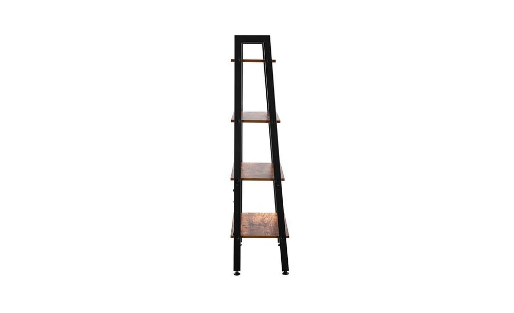 Slickblue 4-Tier Industrial Ladder Shelf for Stylish Storage and Display in Any Room