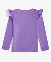 Epic Threads Toddler Girls Rib Flutter Long-Sleeve T-Shirt, Exclusively at Macy's