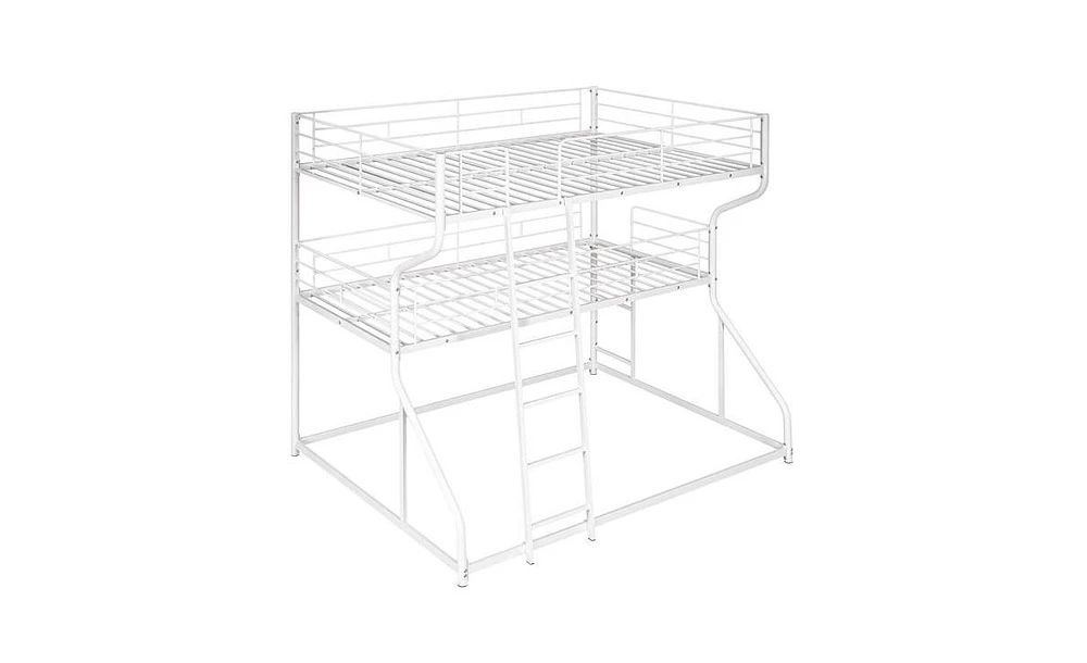 Slickblue Space-Saving Triple Bunk Bed with Full Xl, Twin Xl, Queen - Includes Long & Short Ladder