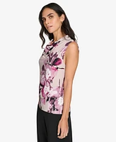 Calvin Klein Women's Drape-Neck Sleeveless Blouse