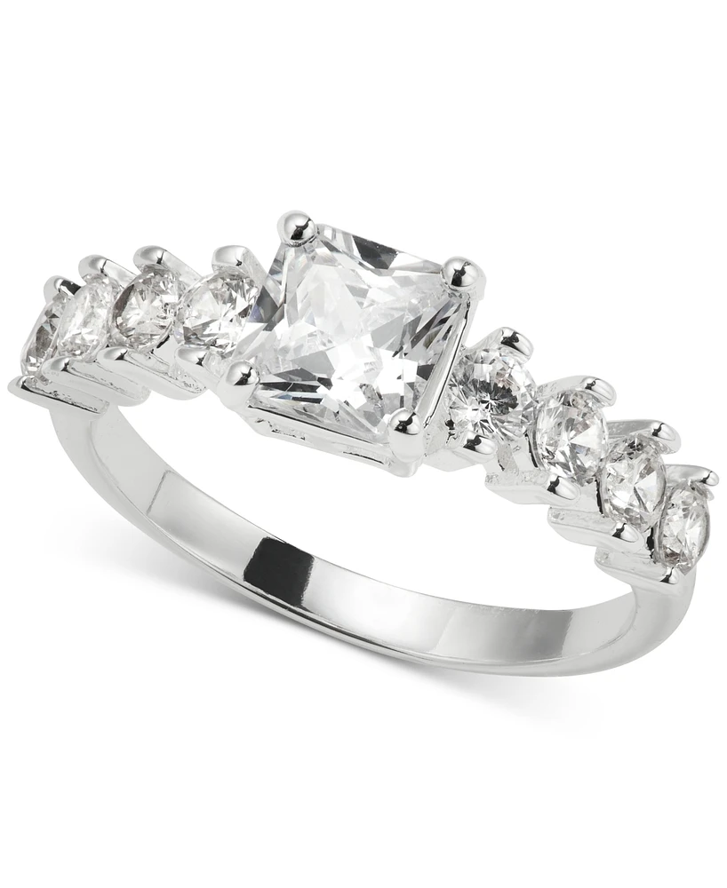 Charter Club Silver-Tone Crystal Square & Round Statement Ring, Exclusively at Macy's