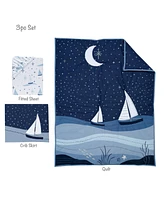 Lambs & Ivy Little Skipper 3-Piece Sailboat Nautical Nursery Crib Bedding Set