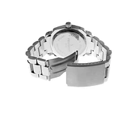 Peugeot Women's 40mm Silver Boyfriend Bracelet Watch with Crystal Bezel