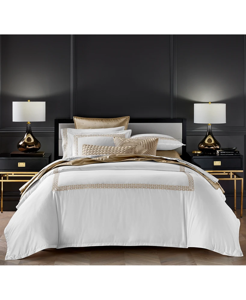 Hotel Collection Chain Links Embroidery 100% Pima Cotton Duvet Cover Set, Full/Queen, Exclusively at Macy's