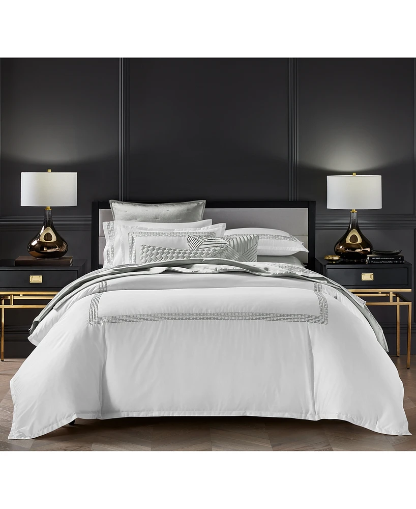 Hotel Collection Chain Links Embroidery 100% Pima Cotton Duvet Cover Set, Full/Queen, Exclusively at Macy's