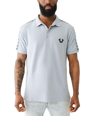 True Religion Men's Damask Short Sleeve Polo Shirt