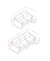 Streamdale Furniture 2 Pieces Sofa Couch 3