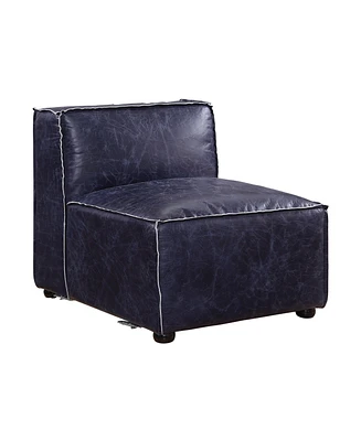 Streamdale Furniture Birdie Modular - Armless Chair, Vintage Blue Top Grain Leather