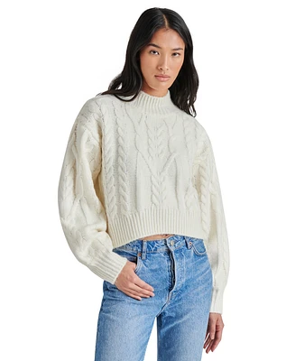 Steve Madden Women's Marcie Cable-Knit Mock-Neck Sweater