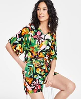 I.n.c. International Concepts Petite Printed V-Neck Dolman-Sleeve Top, Exclusively at Macy's