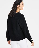 I.n.c. International Concepts Women's Chenille V-Neck Sweater, Exclusively at Macy's